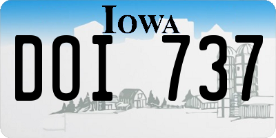 IA license plate DOI737
