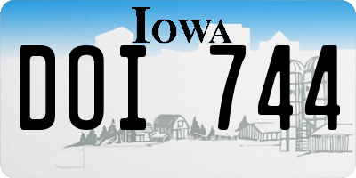 IA license plate DOI744