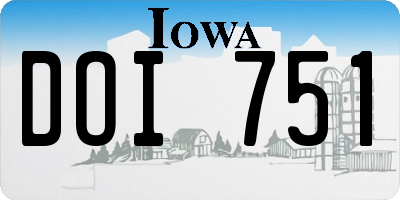 IA license plate DOI751