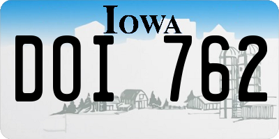 IA license plate DOI762
