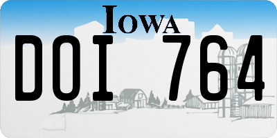 IA license plate DOI764