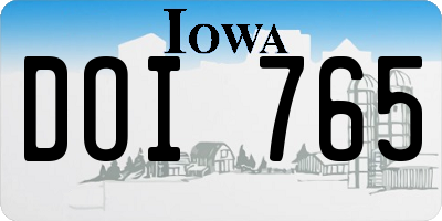 IA license plate DOI765