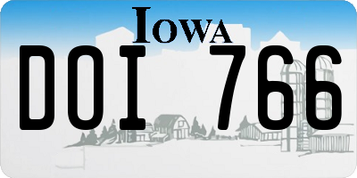 IA license plate DOI766