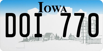 IA license plate DOI770