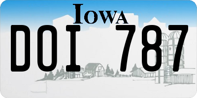 IA license plate DOI787