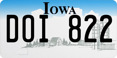 IA license plate DOI822