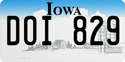 IA license plate DOI829