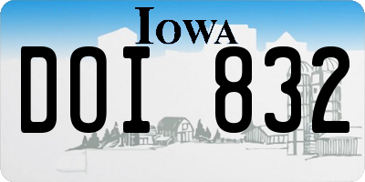IA license plate DOI832