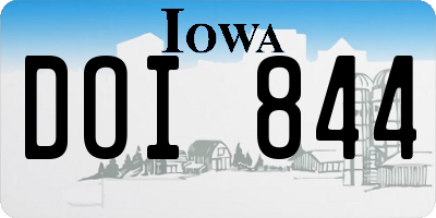 IA license plate DOI844