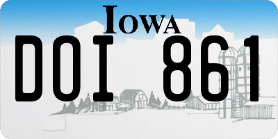 IA license plate DOI861