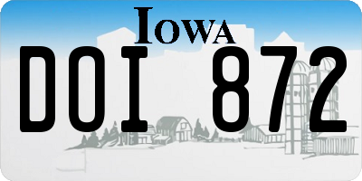 IA license plate DOI872