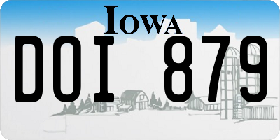 IA license plate DOI879