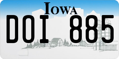IA license plate DOI885