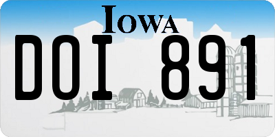IA license plate DOI891