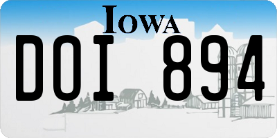IA license plate DOI894