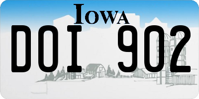 IA license plate DOI902