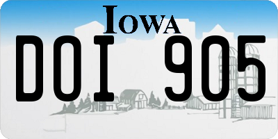 IA license plate DOI905