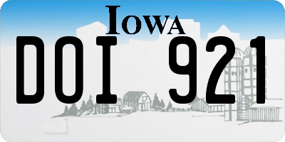IA license plate DOI921