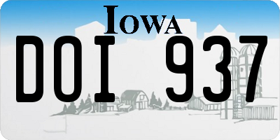 IA license plate DOI937