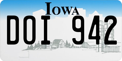 IA license plate DOI942