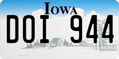 IA license plate DOI944
