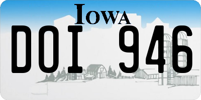 IA license plate DOI946