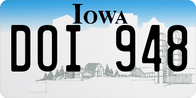 IA license plate DOI948