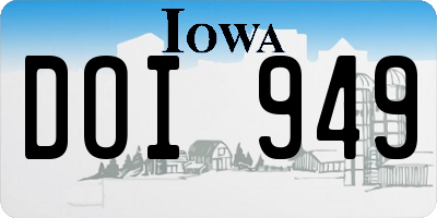 IA license plate DOI949