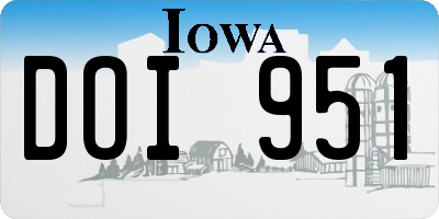 IA license plate DOI951