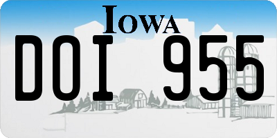 IA license plate DOI955