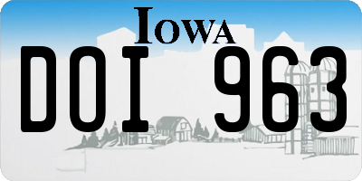 IA license plate DOI963