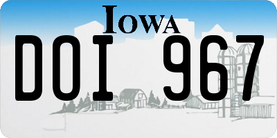 IA license plate DOI967