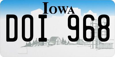 IA license plate DOI968