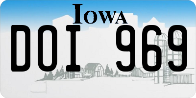 IA license plate DOI969