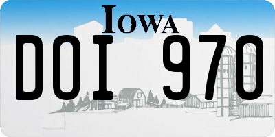 IA license plate DOI970