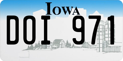IA license plate DOI971