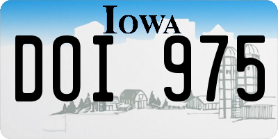 IA license plate DOI975