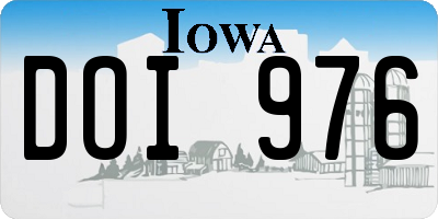 IA license plate DOI976