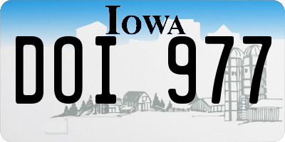 IA license plate DOI977