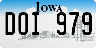 IA license plate DOI979