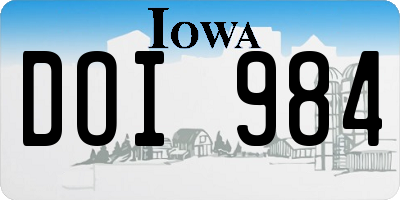 IA license plate DOI984