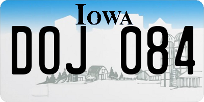 IA license plate DOJ084