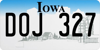 IA license plate DOJ327