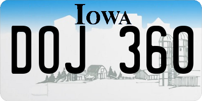 IA license plate DOJ360