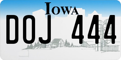 IA license plate DOJ444