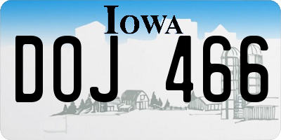 IA license plate DOJ466