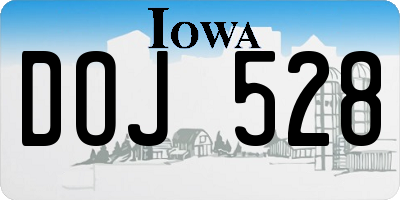 IA license plate DOJ528