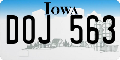 IA license plate DOJ563