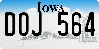 IA license plate DOJ564