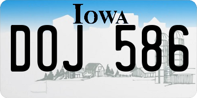 IA license plate DOJ586